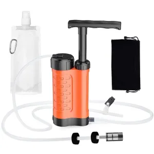 Portable Water Purifier - Personal Water Purifier Portable Water Filter Straw for Hiking, Travel, Camping, Outdoor Adventures(Orange)