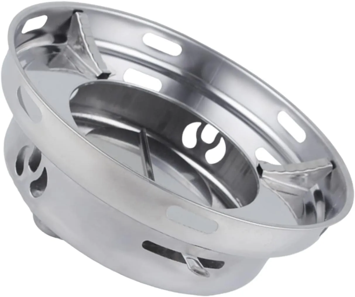 Portable Windproof Alcohol Stove Lightweight Stainless Steel Mini Camping Burner for Outdoor Cooking and Hiking for Twigs Leaves and Alcohol