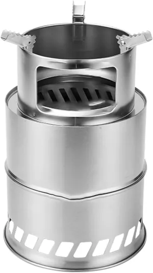 Portable Wood Stove，Split Foldable Camping 201 Stainless Steel Woodstove, Camp Stove Wood，Small Size, Light Weight, Easy to Carry, for Backyard Barbecue/Outdoor Camping(Large)