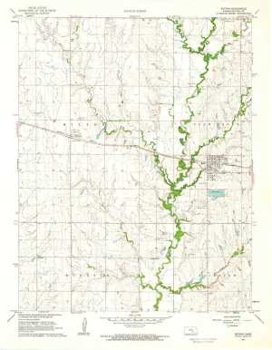 Potwin KS topo map, 1:24000 Scale, 7.5 X 7.5 Minute, Historical, 1961, Updated 1962, 27.12 x 21.17 in