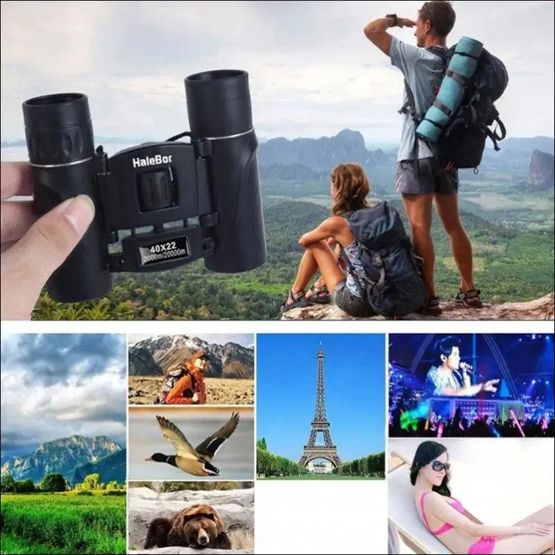 Powerful hd 40x22 mini binoculars - 2000m long range telescope for hunting, sports, camping