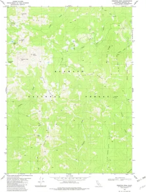 Preston Peak CA topo map, 1:24000 Scale, 7.5 X 7.5 Minute, Historical, 1982, Updated 1982, 26.7 x 21.9 in