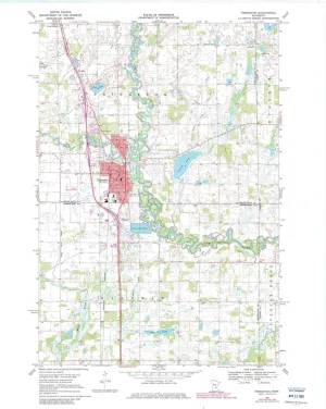Princeton MN topo map, 1:24000 Scale, 7.5 X 7.5 Minute, Historical, 1968, Updated 1982, 27.23 x 21.53 in