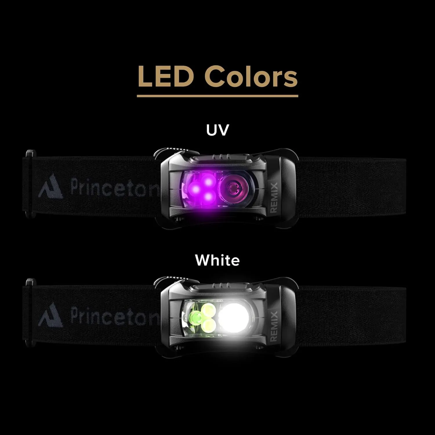 Princeton Tec Remix LED Headlamp (Black, 300 Lumens White and UV)
