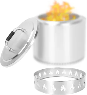 QuliMetal Fire Pit Lid and Fire Pit Stand for Solo Stove Bonfire 19.5", 304 Stainless Steel Fire Pits Round Lid with Heat Resistant Handle, Camping Stove Accessories for Solo Stove Bonfire