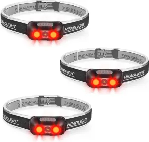Rechargeable Headlamp 3 Pack, Ultra Bright 500 Lumen Head Lamp 5 Lighting Modes with Red Light, IPX4 Waterproof Adjustable Strap Headlamp Flashlight for Adult Emergency, Running, Camping, Cycling