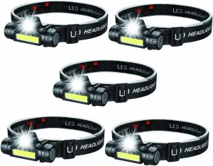 Rechargeable Headlamp Super Bright LED Head Torch,Adjustable Beam,Lightweight Head Lamp,Waterproof Headlight,Bike Light Flashlight for Running Camping Cycling Outdoor Adults Kids (4 Pack)