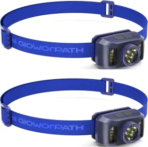 Rechargeable Headlamps Flashlight,1200 Lumens Super Bright LED Head Torches,Sensor Control, 7 Light Settings, IPX5 Waterproof & Lightweight, Ideal for Camping, Running & Hiking Outdoor (2 Pack)