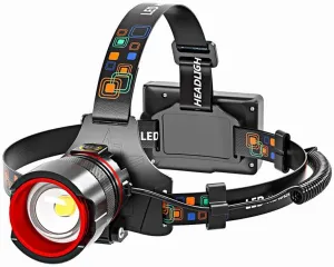 Rechargeable Headlight 90000 high Lumen, Super Bright LED Headlight,3 Modes,90° Adjustable, scalable Headlight, Suitable for Outdoor Camping, Cycling, Running