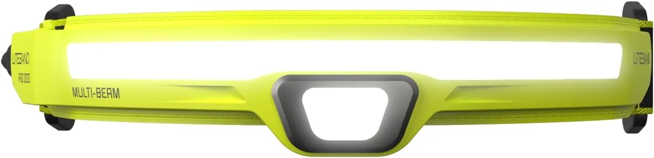 Rechargeable LED Headlamp - Liteband PRO 1500 Lumens Super Bright Head Lamp, Powerful Battery Powered Tactical Headlamps, Camping, Running, Hard Hat Light, Best Rated Forehead Flashlight, Yellow