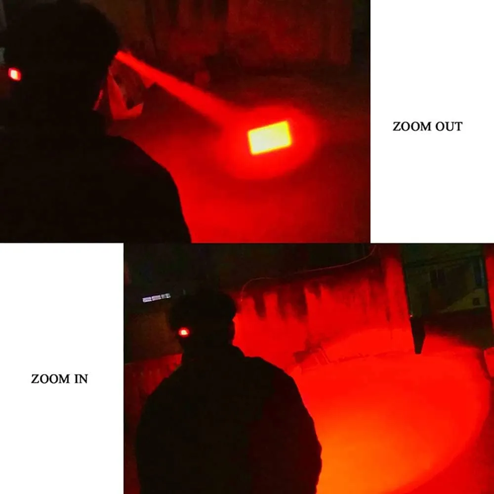 Rechargeable Red Light Headlamp, Super Bright LED Headlamp with Zoomable, Waterproof, 3 Modes, Motion Sensor Red Hunting Headlight for Night Vision, Aviation, Fishing