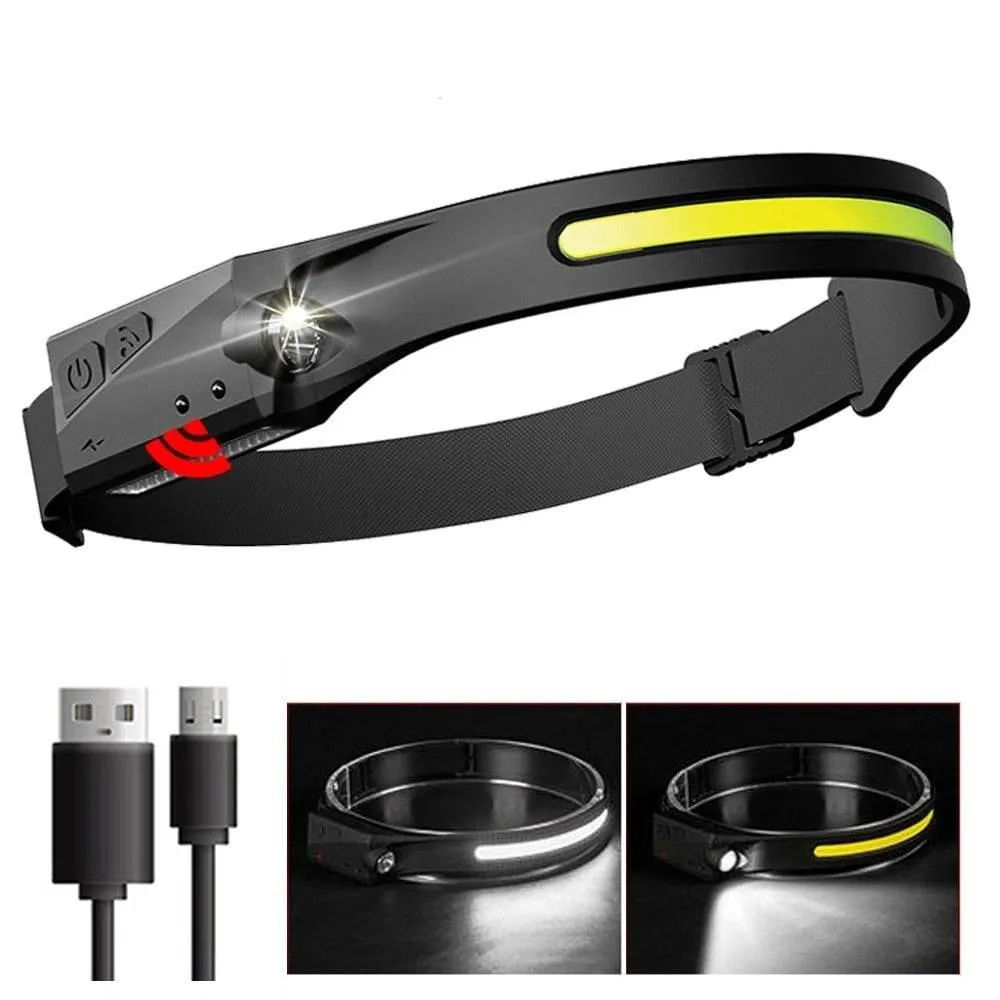 Rechargeable USB LED Headlamp - Hands-Free Sensor Light