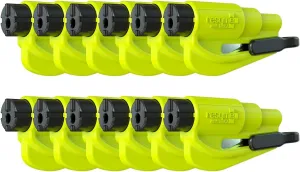 resqme The Original Emergency Keychain Car Escape Tool, 2-in-1 Seatbelt Cutter and Window Breaker, Made in USA, Pack of 12, Yellow - Compact Emergency Hammer