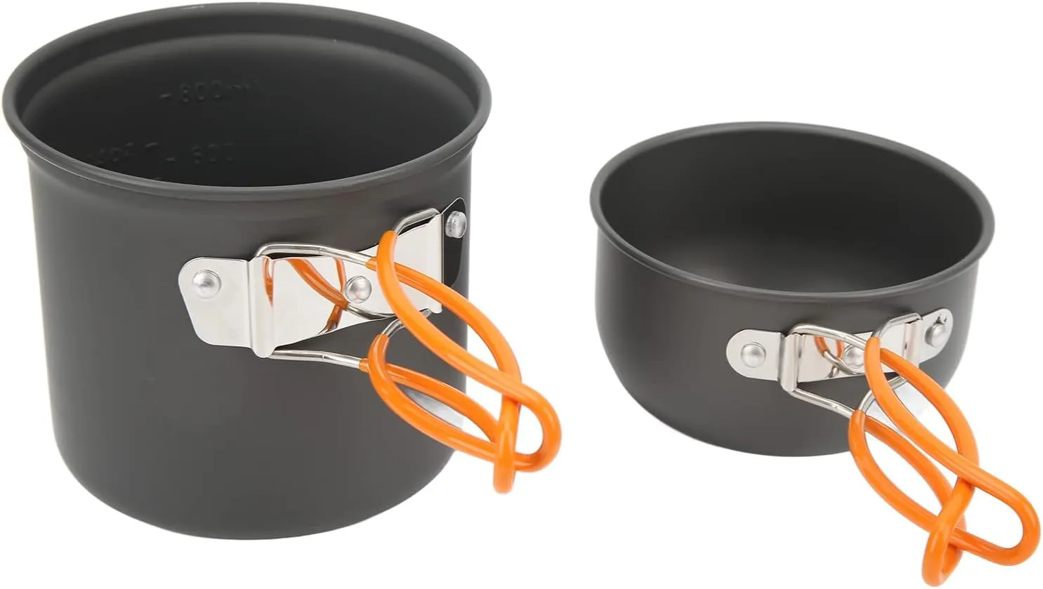 Restokki 5pcs Camping Cookware Mess Kit, Camping Pots and Pans Set with Portable Stove for Backpacking, Hiking, Car Camping(#1)