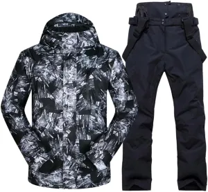RIUIYELE Men Ski Jacket Ski Pants Winter Warm Windproof Waterproof Outdoor Sports Snowboarding Ski Coat Trousers Ski Suit