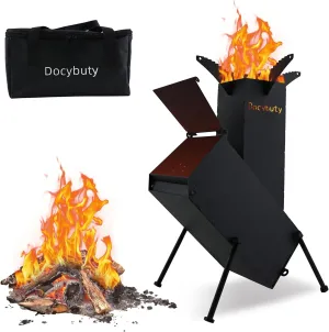 Rocket Stove Wood Burning Camp Stove Rocket Stove for Cooking Portable Wood Mini Burning Stove, Fire Camping Stove for Cooking backyard cooking Camping grill outdoor events BBQ Comes with storage bag