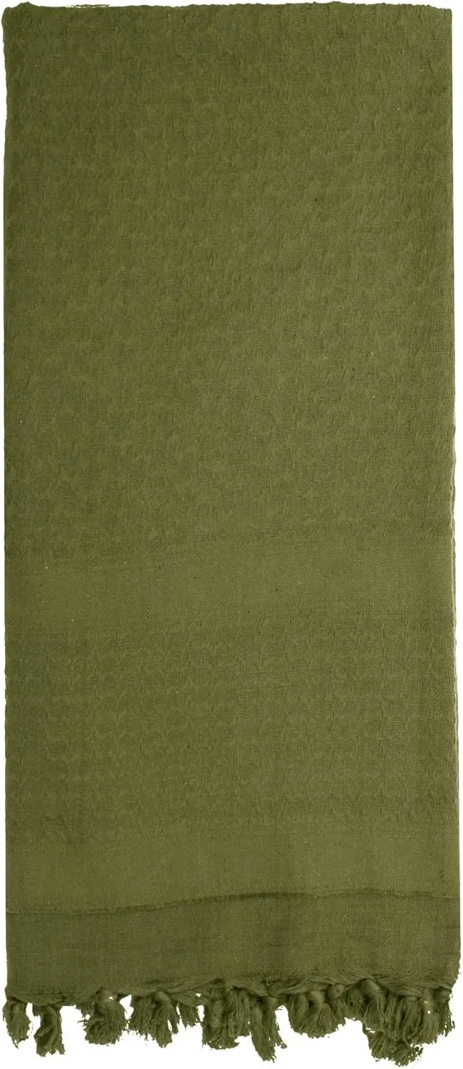 Rothco Solid Color Shemagh Tactical Desert Keffiyeh Scarf – Versatile Head and Neck Wrap – Great for Camping, Hiking, and Other Outdoor Activities – Olive Drab