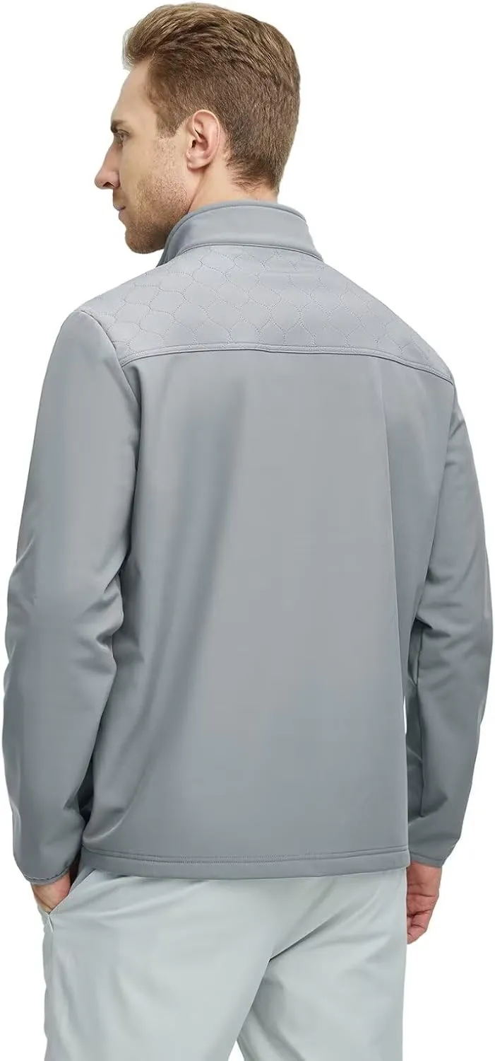 Rouen Soft Shell Jacket Mens Fleece Lined Lightweight Zip Up Water-Repellent Windbreaker Insulated Spring Fall Winter Jackets