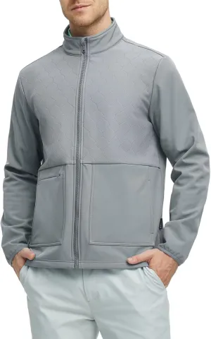 Rouen Soft Shell Jacket Mens Fleece Lined Lightweight Zip Up Water-Repellent Windbreaker Insulated Spring Fall Winter Jackets