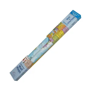 Round World Products Blue Ocean Series USA and World Wall Map, 2 Pack