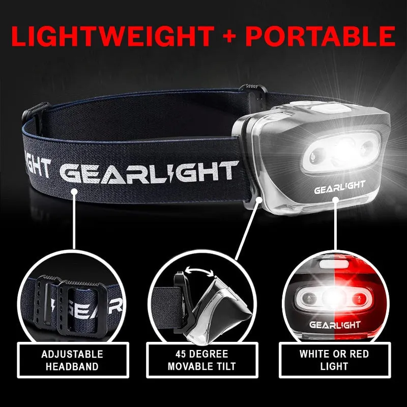 Rynx | 2-Pack LED Headlamp, Adjustable Headband with 7 Modes