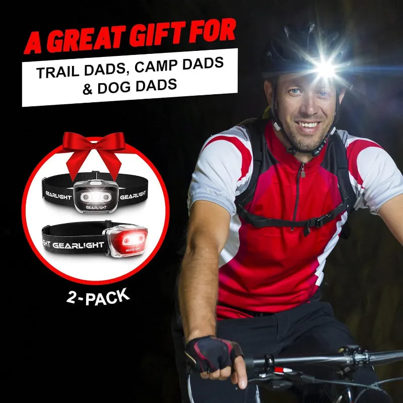 Rynx | 2-Pack LED Headlamp, Adjustable Headband with 7 Modes
