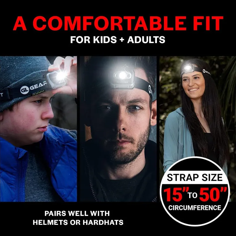 Rynx | 2-Pack LED Headlamp, Adjustable Headband with 7 Modes