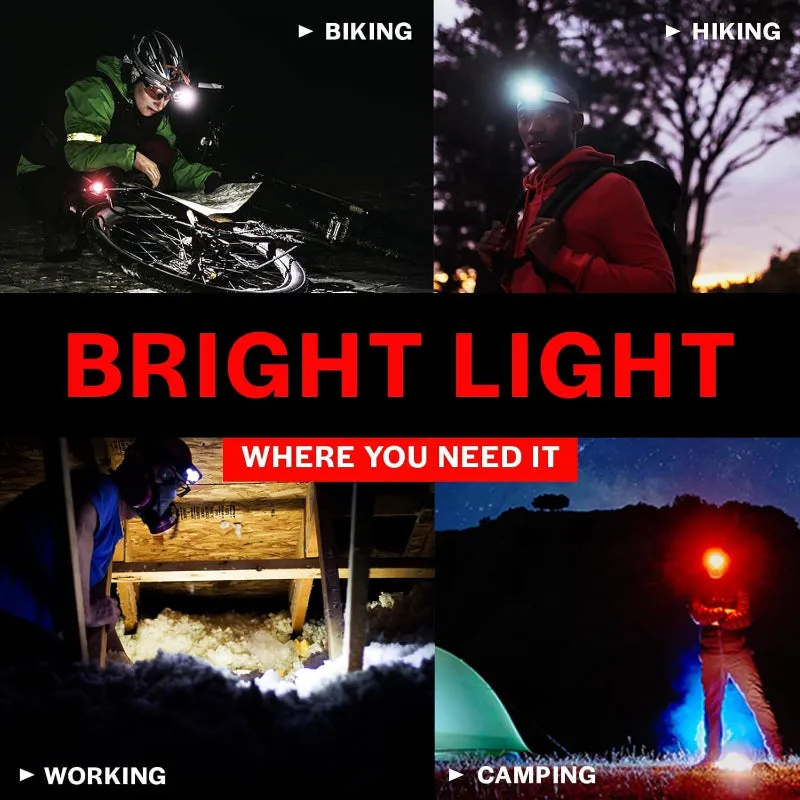 Rynx | 2-Pack LED Headlamp, Adjustable Headband with 7 Modes