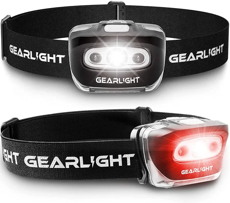 Rynx | 2-Pack LED Headlamp, Adjustable Headband with 7 Modes