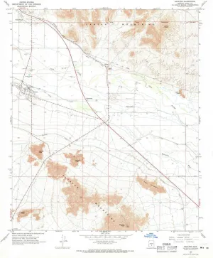 Sacaton AZ topo map, 1:24000 Scale, 7.5 X 7.5 Minute, Historical, 1966, Updated 1969, 26.9 x 22 in