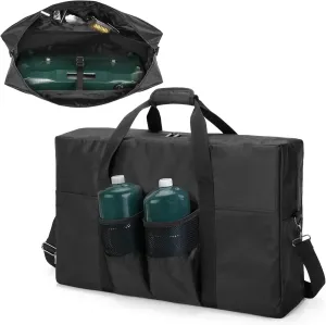 samdew Camp Stove Carry Case, Camping Stove Storage Bag Compatible with Coleman 2-Burner Gas Stove, Portable Carrying Cover Compatible with Camp Chef Everest Stove, with Grill Tools Pockets, Bag Only
