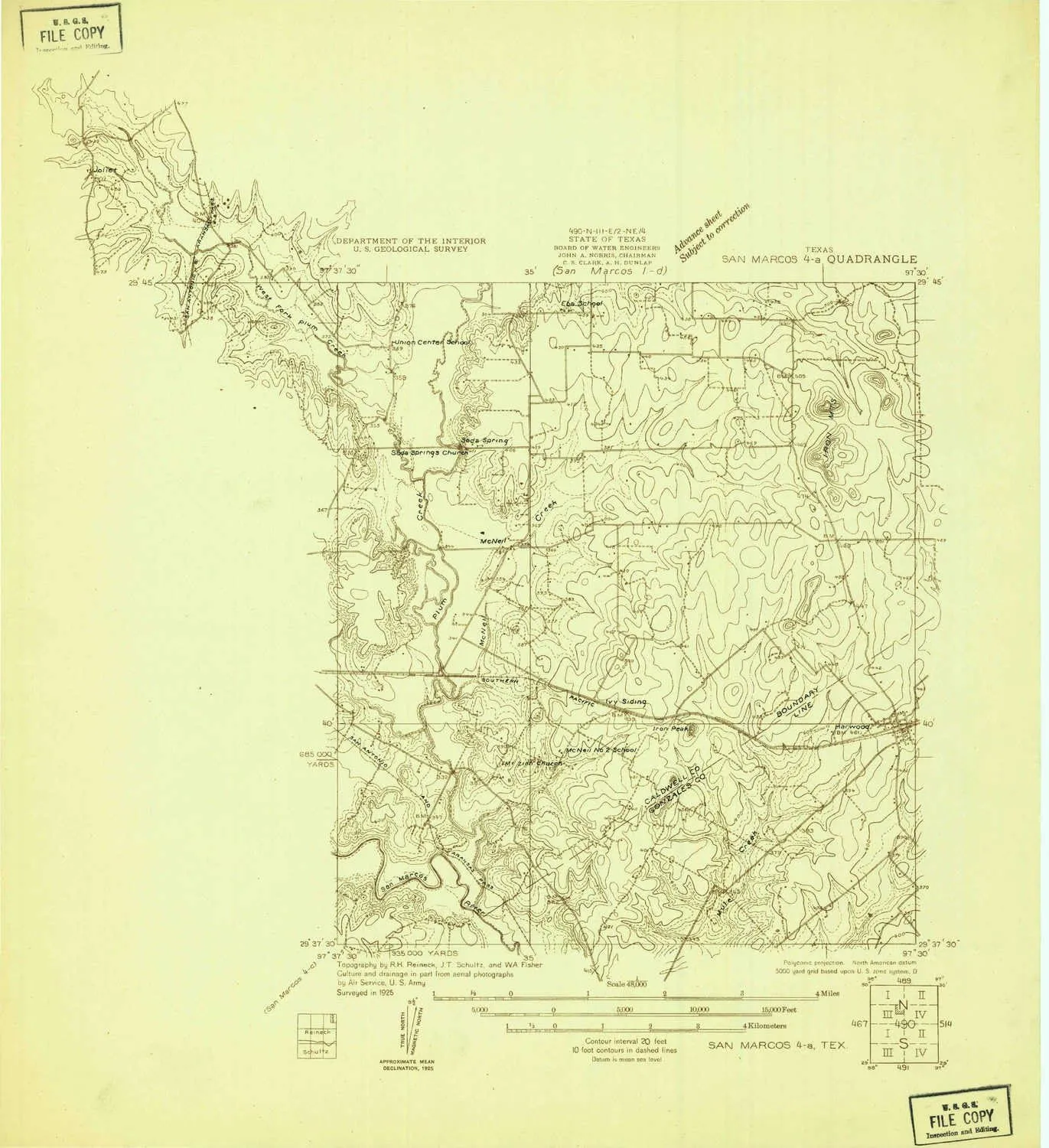 San Marcos 4 a TX topo map, 1:48000 Scale, 7.5 X 7.5 Minute, Historical, 1925, 19.7 x 18 in