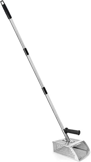 Sand Scoop for Metal Detecting 51 Inch Stainless Steel Metal Detector Shovel with Adjustable Long Handle Detachable Hollowout Sand Sifter Shovel