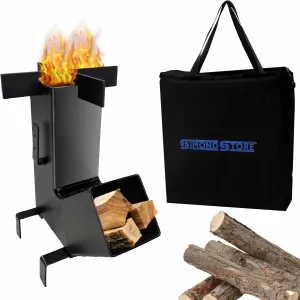 SIMOND STORE Rocket Stove with Removable top and Self Feeding Camping as Well as Wood Stove