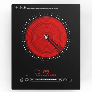 Single Burner Electric Cooktop, 110V1800W Electric Stove, LED Display with Touch Control, 11 Power Levels, Child Safety Lock and Timer, Overheat Protection.