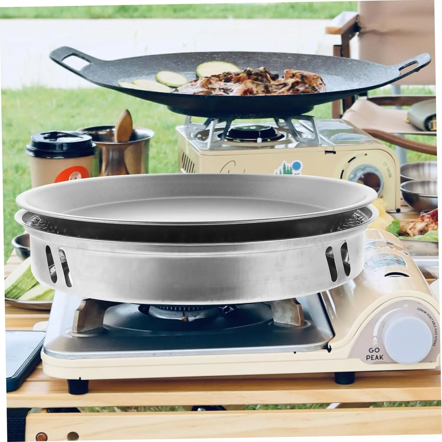 Small Grill Portable for Outdoor Stainless Steel Bbq Stove Easy Maintenance Random