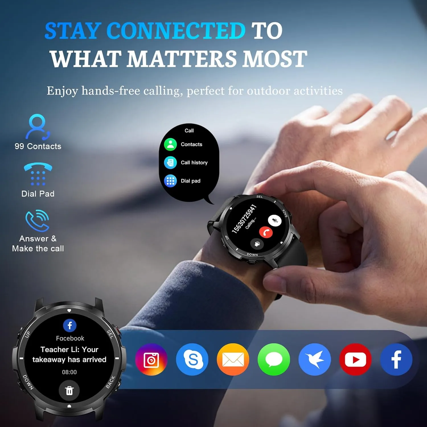 Smart Watch for Men- Bluetooth Call, 2025 Military Waterproof Fitness Sleep Tracker Watch with 110 Sports Modes, Smartwatch for Samsung Android iPhone iOS Compatible
