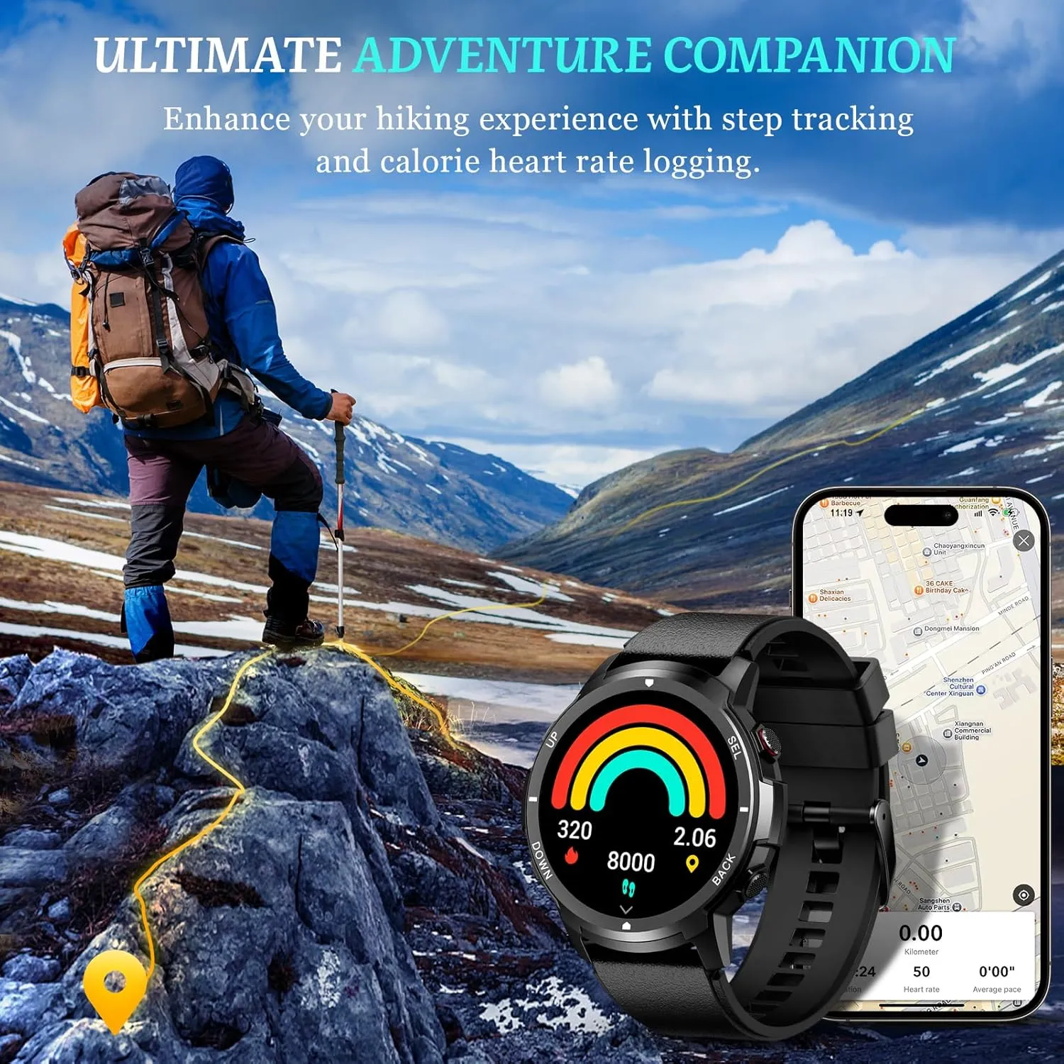 Smart Watch for Men- Bluetooth Call, 2025 Military Waterproof Fitness Sleep Tracker Watch with 110 Sports Modes, Smartwatch for Samsung Android iPhone iOS Compatible