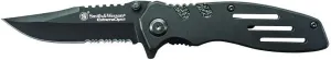 Smith & Wesson Extreme Ops SWA24S 7.1in S.S. Folding Knife with 3.1in Serrated Clip Point Blade and Aluminum Handle for Outdoor, Tactical, Survival and EDC