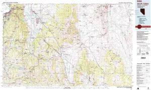 Smith Valley NV topo map, 1:100000 Scale, 30 X 60 Minute, Historical, 1985, Updated 1985, 24.1 x 41.2 in