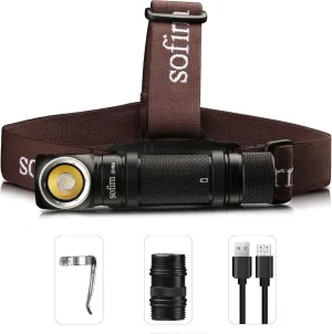 sofirn SP40A Rechargeable Headlamp, 1200 High Lumen Max Flashlight with LH351D 5000K 90 High CRI LED Headlight, TIR Lens, for Camping, Hiking, Fishing (Lens-5000K-Kit)