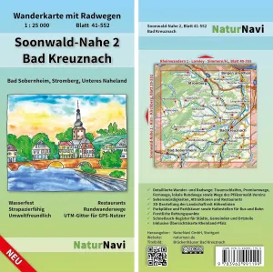 Soonwald-Nahe 2 Bad Kreuznach: Hiking Map with Cycle Paths, Sheet 41-552, 1: 25,000, Bad Sobernheim, Stromberg, Lower Naheland (NaturNavi Hiking Map with Cycle Paths 1:25 000)