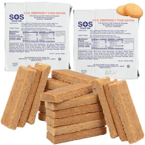 SOS Food Lab Emergency Food Bar - 3600 Calorie Ration (2 Pack Shortbread Cookie) - 3 Day/72 Hour Ready to Eat Supply for Camping, Hiking, Disaster Preparedness - 5 Year Shelf Life Energy Survival Food
