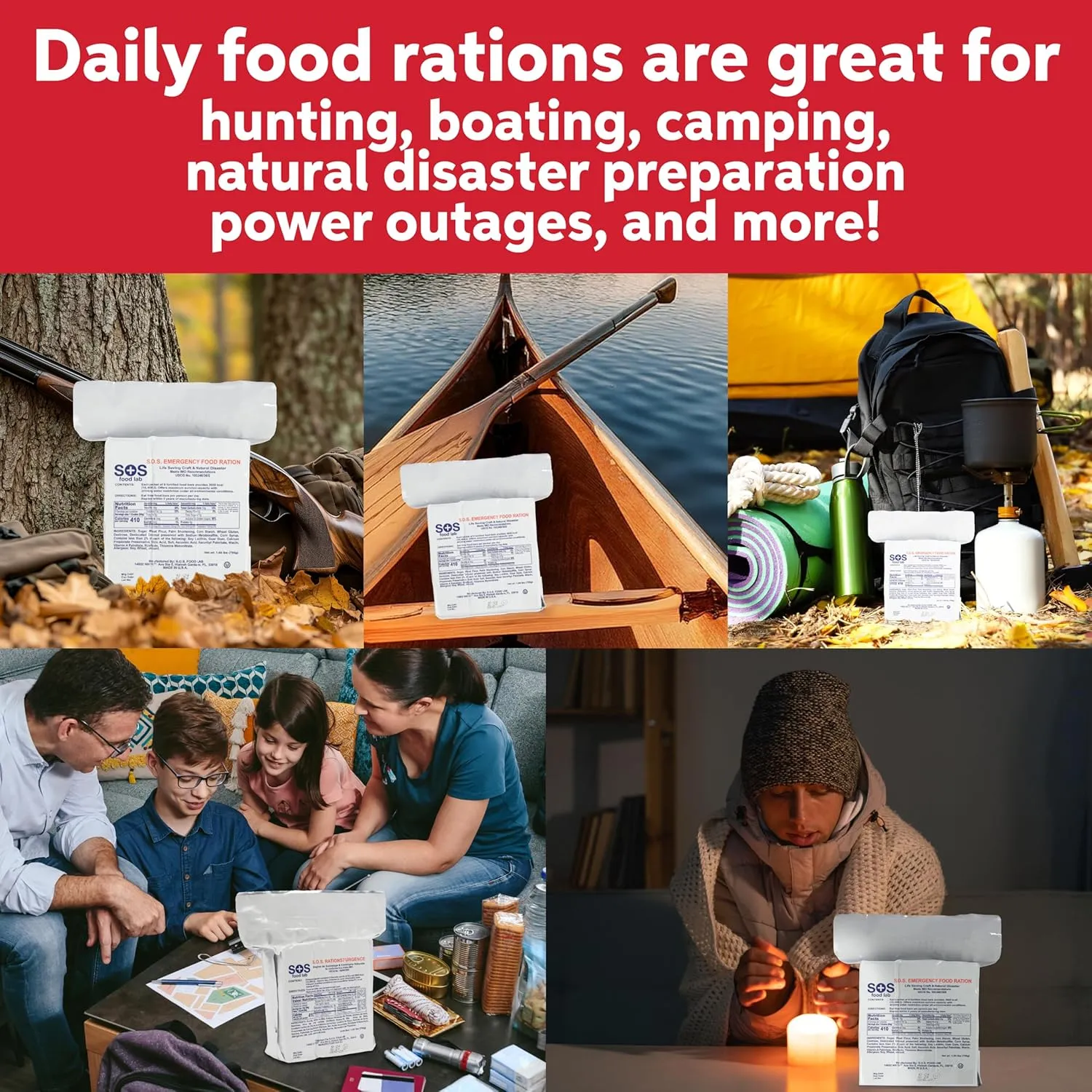 SOS Food Lab Emergency Food Bar - 3600 Calorie Ration (2 Pack Shortbread Cookie) - 3 Day/72 Hour Ready to Eat Supply for Camping, Hiking, Disaster Preparedness - 5 Year Shelf Life Energy Survival Food