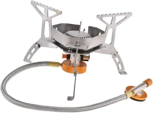 Sosoport Split Gas Stove for Camping Outdoor Portable Gas Stove Windproof Net Brass Connector and Electronic Ignition