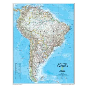 South America Classic Map, Laminated