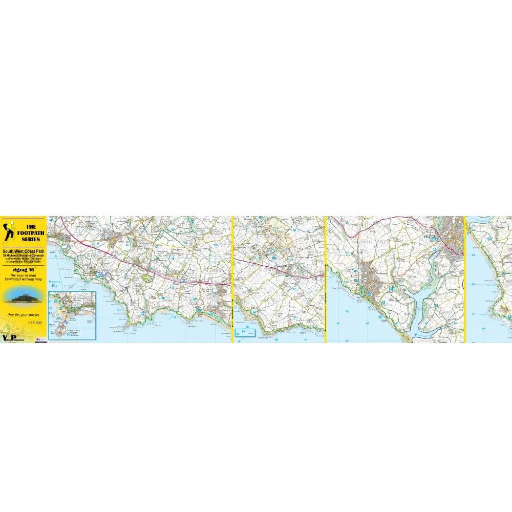 South West Coast Path Zigzag map - 10 - St Michael's Mount to Coverack