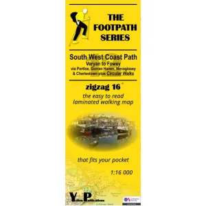 South West Coast Path Zigzag map - 12 - Veryan to Fowey