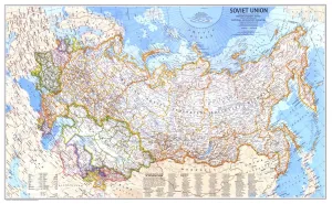 Soviet Union Wall Map - Published 1976 by National Geographic