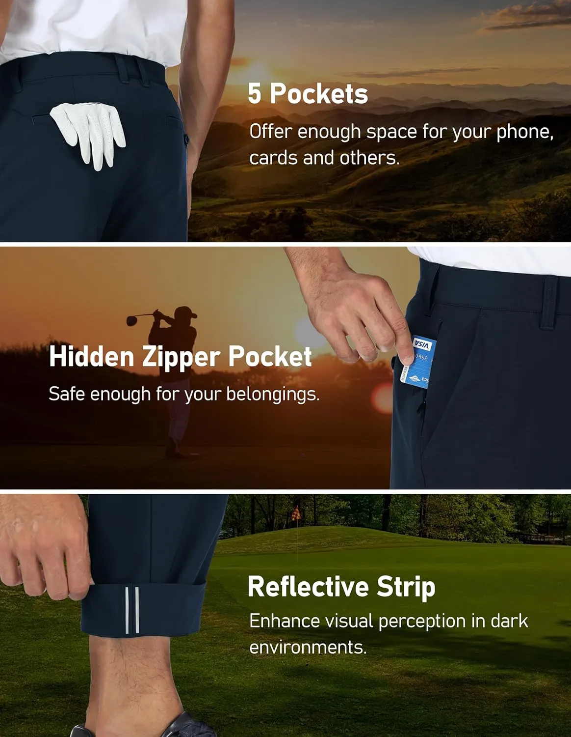 SPECIALMAGIC Golf Pants Men Stretch Dress Lightweight Business Casual Waterproof Hiking Quick Drying Work Pants
